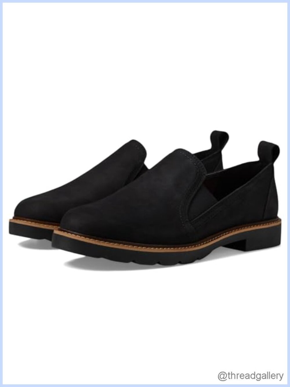 Waterproof Leather Almond Toe Platform Loafers Slip-On Comfort